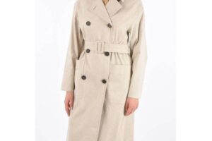 Bild von Vince. flax double breasted Chesterfield coat with belt