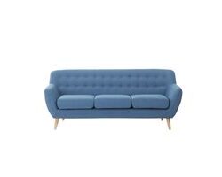 Produktbild von Mid Century Modern 3 Seater Sofa Button Tufted Light Blue Couch Motala