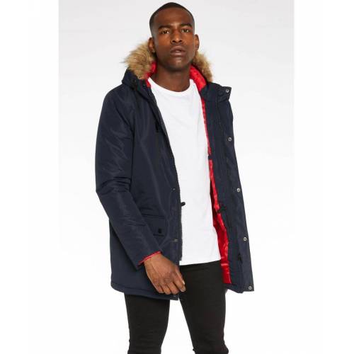 Bild von Quiz Mens Hooded Parka Jacket in Navy