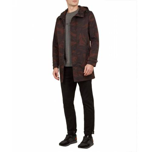 Bild von Ted Baker Mens Manbo Printed Hooded Mac in Maroon