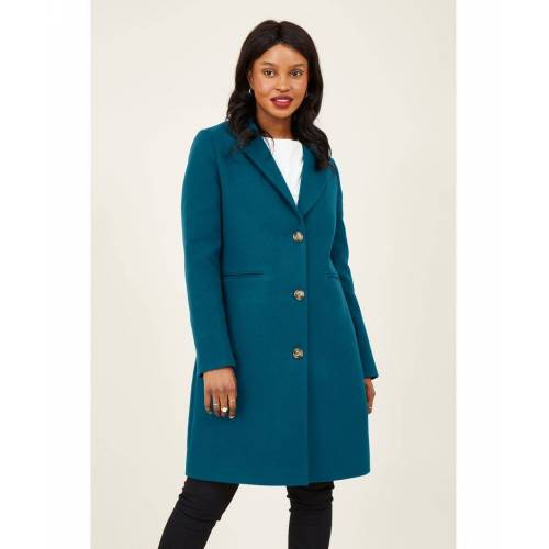 Bild von Yumi Womens Teal Crombie Coat With Heart Lining