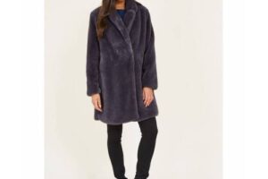 Produktbild von Yumi Womens Faux Fur Coat – Grey