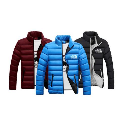 Bild von Men’s Stand-Collar Solid Colour Padded Jacket: Black-Grey