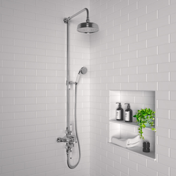 Bild von Traditional Thermostatic Shower with Round Overhead & Handset- Camden