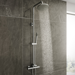 Produktbild von Thermostatic Mixer Bar Shower with Round Overhead & Pencil Handset – Vira