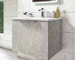Produktbild von 600mm Grey Wall Hung Vanity Unit with Basin – Sion