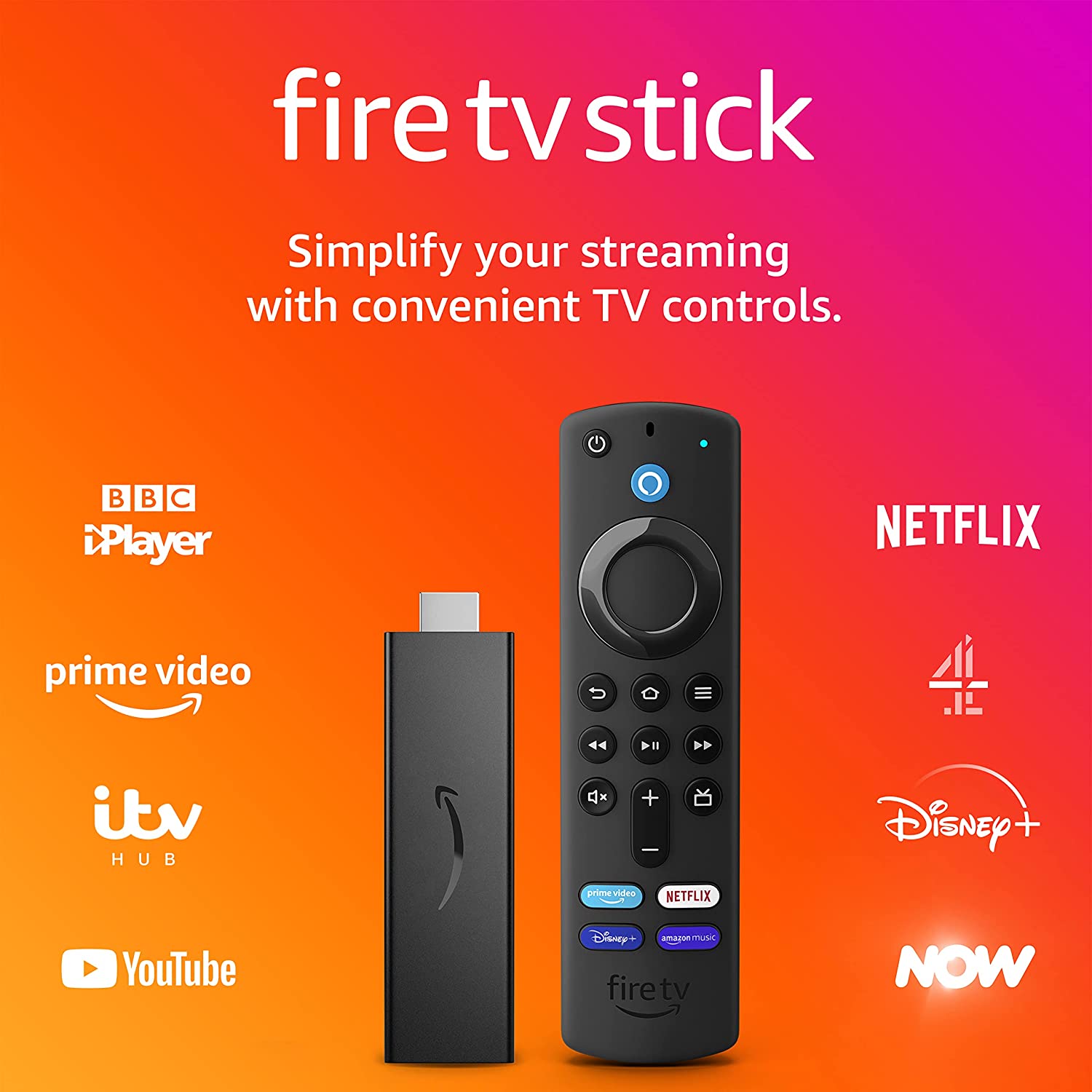 Bild von Fire TV Stick with Alexa Voice Remote (includes TV controls) | HD streaming device