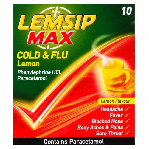Produktbild von Lemsip Max Flu Lemon – 10 Sachets