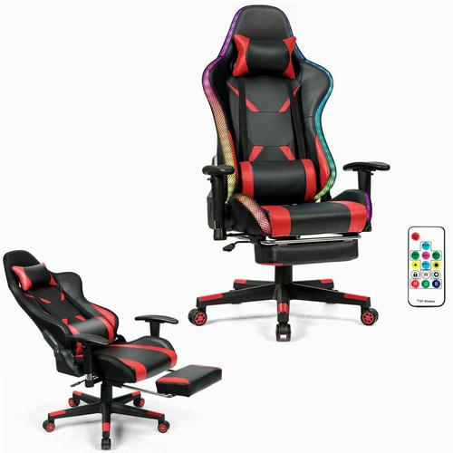 Produktbild von Costway – Ergonomic Gaming Chair Adjustable High Back Computer Chair W/ Remote Control LED
