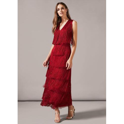 Bild von Phase Eight Women’s Red ‘s Kandice Fringe Dress
