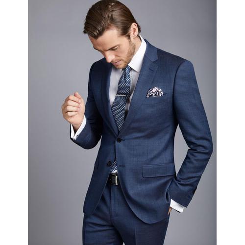 Bild von Hawes & Curtis Men’s Curtis Mid Blue Birdseye Slim Fit Suit Jacket