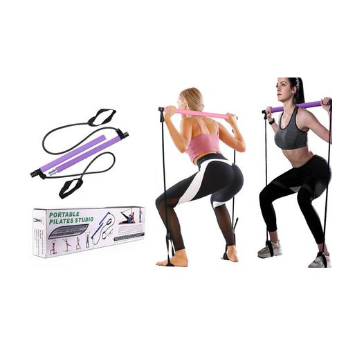 Bild von Portable Pilates Exercise Bar Stick: Pink