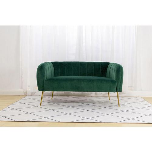 Bild von Russell Living room Modern Velvet Fabric 2 seater Sofa – Green – Roomee