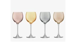 Produktbild von LSA International – Polka Metallic Wine Glass – Set of 4 – Mix Metallic