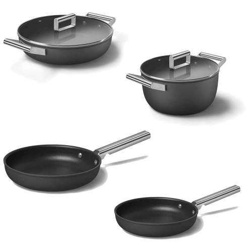 Bild von Smeg Cookware 4 Piece Non Stick Cookware Set – Black