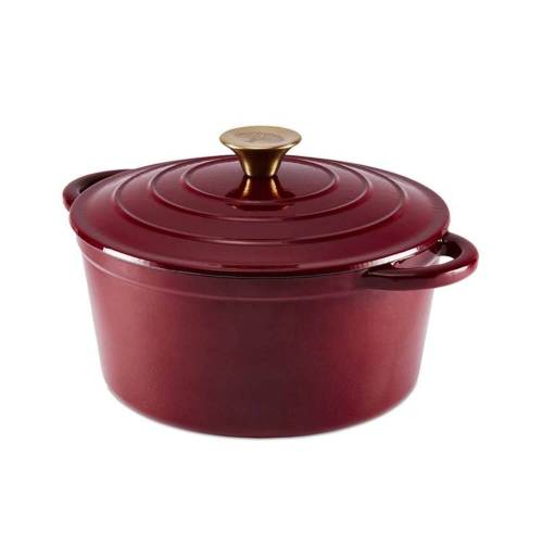 Bild von Barbary & Oak Foundry Cast Iron 24cm Round Casserole Dish – Red