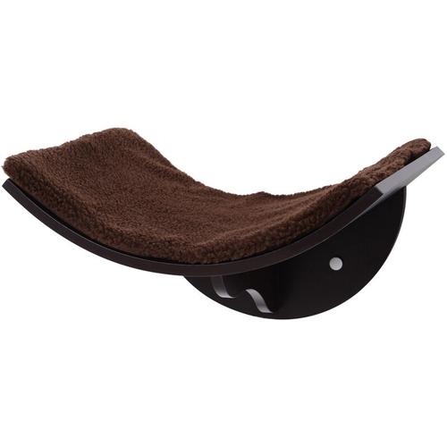 Produktbild von Curved On-Wall Cat Kitten Shelf Climber w/ Berber Fleece Top Brown – Pawhut