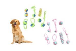 Produktbild von Seven-Piece Dog Chewing Rope Ball Toys Set: One/Green