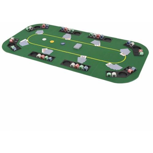 Bild von Vidaxl – 8-Player Folding Poker Tabletop 4 Fold Rectangular Green – Green