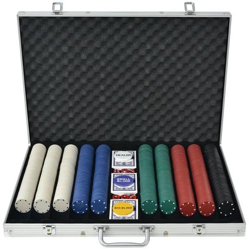 Bild von Vidaxl – Poker Set with 1000 Chips Aluminium