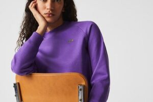 Produktbild von Cropped Cotton Fleece Sweatshirt – Purple – Lacoste Sweats