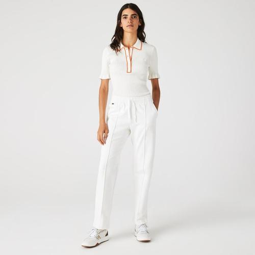 Bild von Lightweight Cotton Fleece Tracksuit Pants – White – Lacoste Sweats