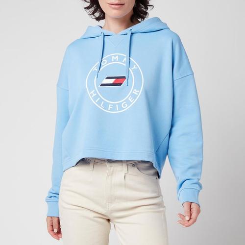 Bild von Relaxed Round Graphic Hoodie – Blue – Tommy Sport Sweats