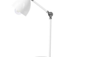 Bild von Beliani Table Lamp White Colour Metal Concrete Base Swing Arm Adjustable Shade