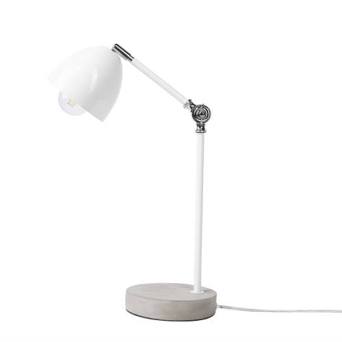 Produktbild von Beliani Table Lamp White Colour Metal Concrete Base Swing Arm Adjustable Shade