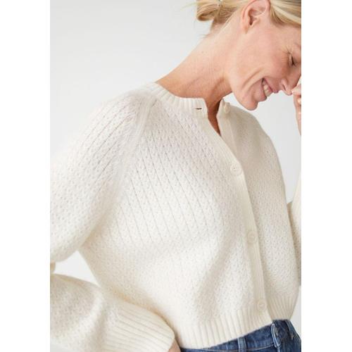 Bild von Textured Wool Knit Cardigan – White – & Other Stories Knitwear