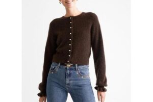 Produktbild von Frill Cuff Knit Cardigan – Brown – & Other Stories Knitwear
