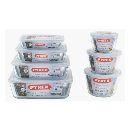 Bild von Pyrex Storage Dish Set: Seven-Piece Rectangular and Round Container Set