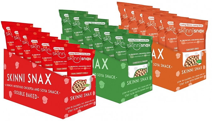 Bild von Skinni Snax 14-Packet MegaBox of Healthy Vegetarian Snacks – 3 Flavours