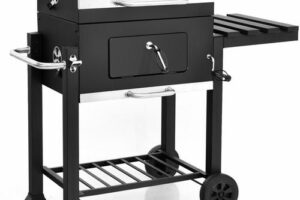 Produktbild von Charcoal Grill Patio Grill Trolley Portable BBQ Grill Offset Smoker W/Side Table