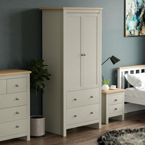 Produktbild von Arlington Wardrobe 2 Door 2 Drawer With Hanging Rail & Storage Shelf, Grey