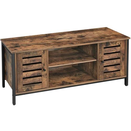 Bild von VASAGLE TV Stand, TV Console Unit with Shelves, Cabinet with Storage, Louvered Doors, for Living