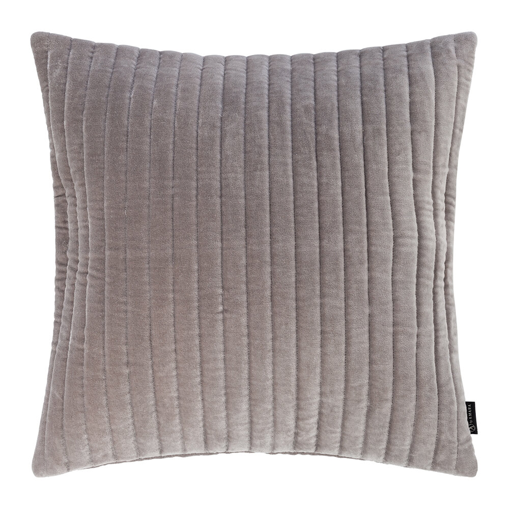 Bild von Retreat – Velour Quilted Cushion – 45x45cm – Light Grey