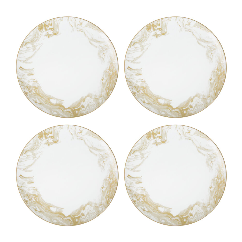 Bild von Luxe – Gunnison Porcelain Dinner Plate – Set of 4 – Gold