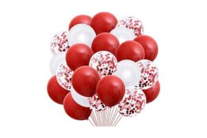 Produktbild von Valentines Day Red Confetti and Metallic Balloons: Two