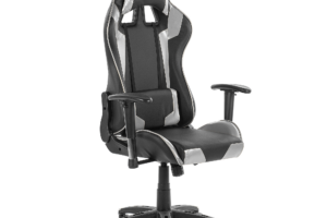 Produktbild von Beliani Gaming Chair Black and Silver PU Leather Swivel Adjustable Height