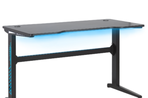 Produktbild von Beliani Gaming Desk Black MDF Metal Legs Rectangular 120 x 60 cm with RGB Lights Modern Design Home Office Furniture