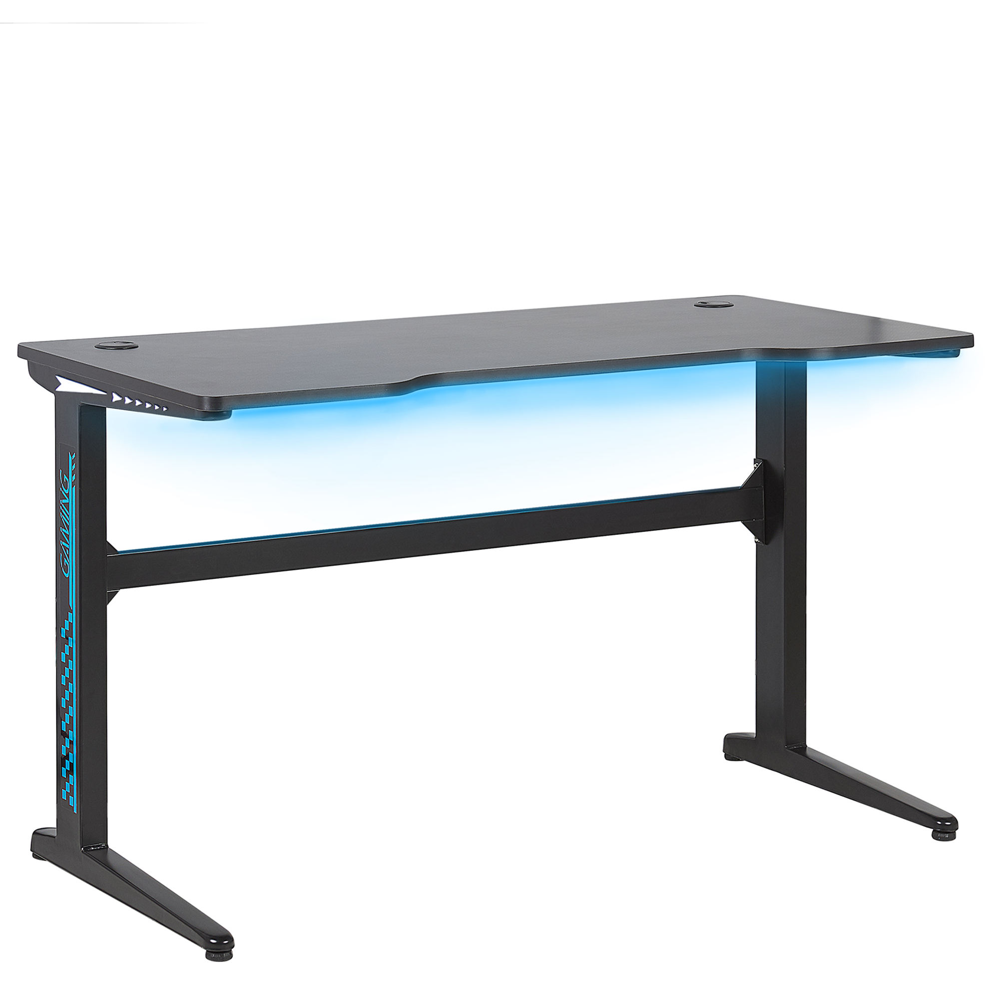 Bild von Beliani Gaming Desk Black MDF Metal Legs Rectangular 120 x 60 cm with RGB Lights Modern Design Home Office Furniture