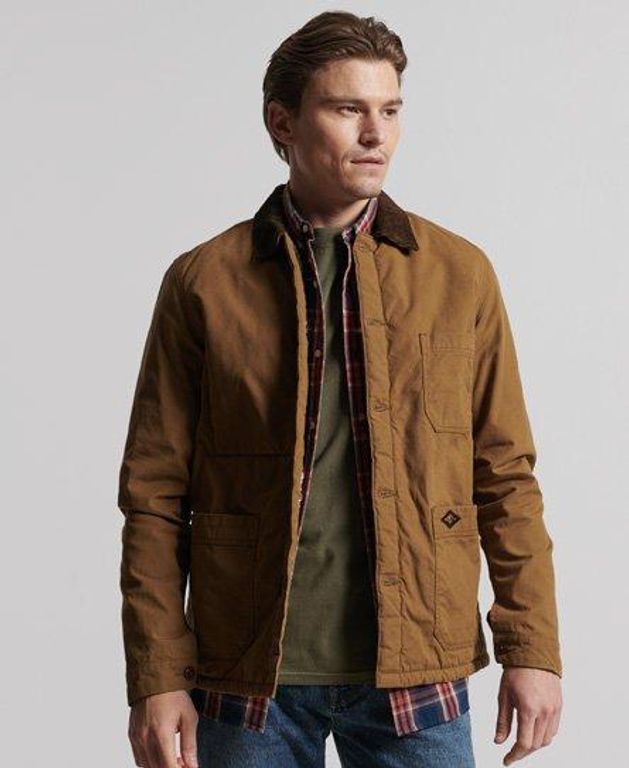 Bild von Superdry Utility Mix Over Shirt – Brown – Superdry Jackets