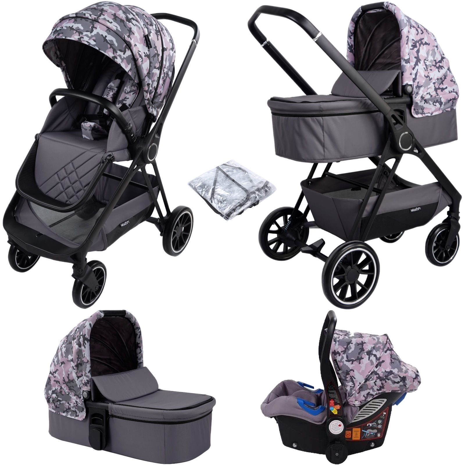 Produktbild von My Babiie MB250 *MAWMA by Nicole Snooki Polizzi* Victoria Travel System – Pink Camo