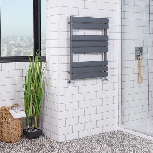 Bild von Juva 800 x 600mm Sand Grey Flat Panel Heated Towel Rail