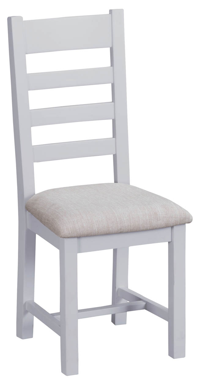 Bild von Clearance Woodbridge Grey Ladder Back Dining Chair Fabric   Clearance