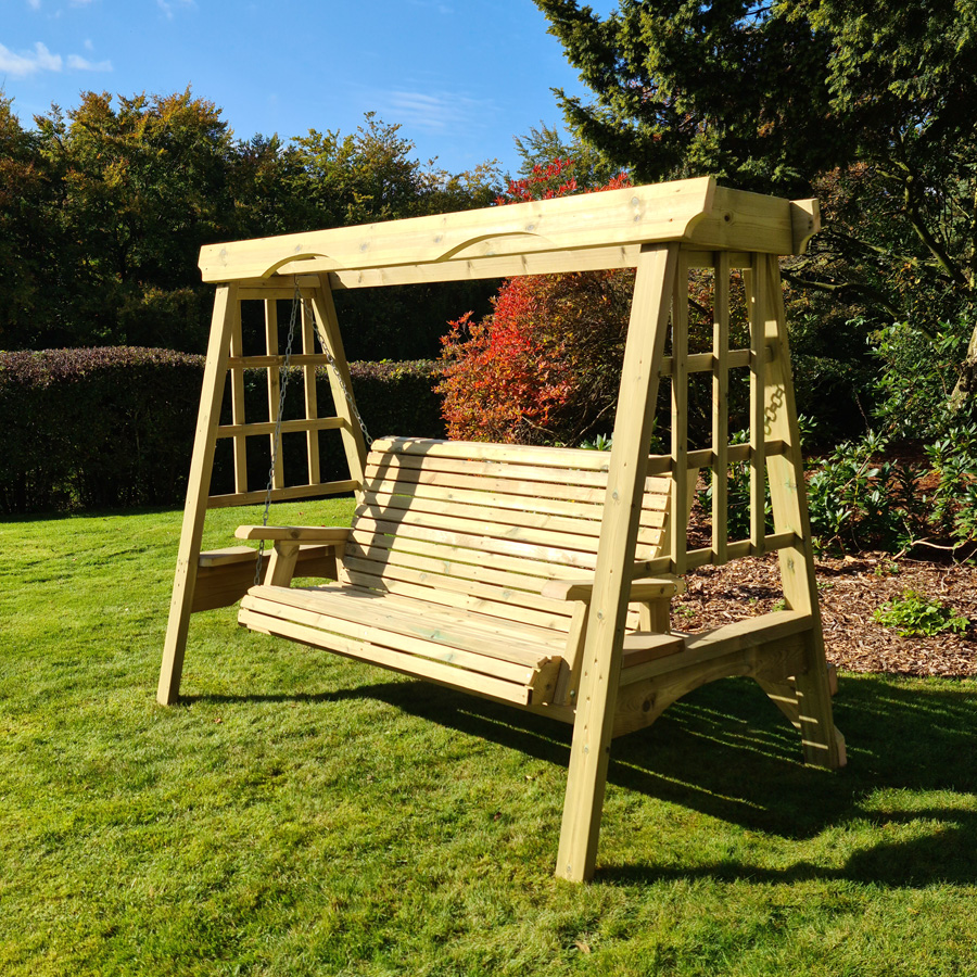 Bild von Timber Garden Furniture Timber Cottage Garden Swing   3 Seat