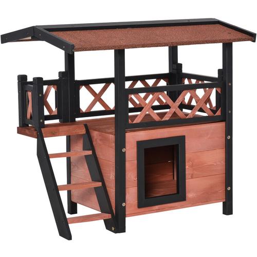 Bild von PawHut Wood House Outdoor Weatherproof Shelter Dog Cat PuppyGarden Kennel Crate