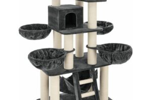 Produktbild von Cat tree scratching post Gismo – cat scratching post, cat house, cat tower – grey/white