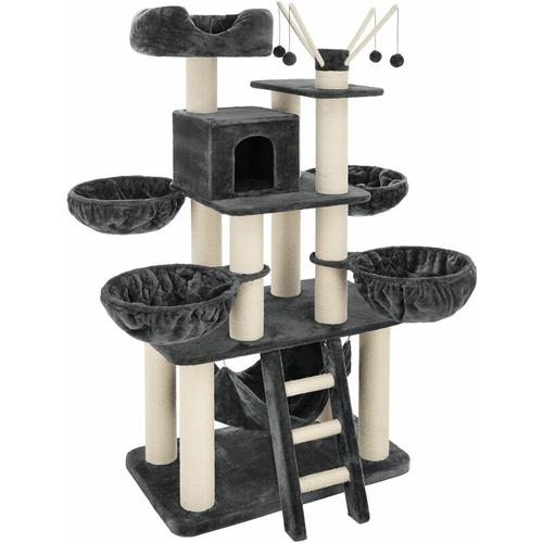 Bild von Cat tree scratching post Gismo – cat scratching post, cat house, cat tower – grey/white